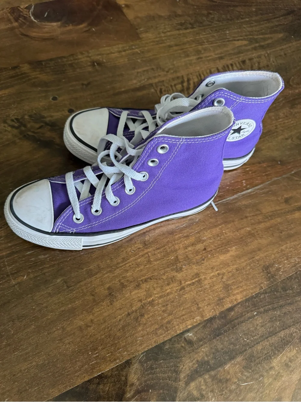 Converse Kids Purple High-Top Canvas Sneakers with White Accents